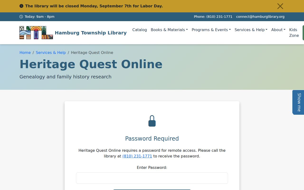 Hamburg Township city directory genealogy database access