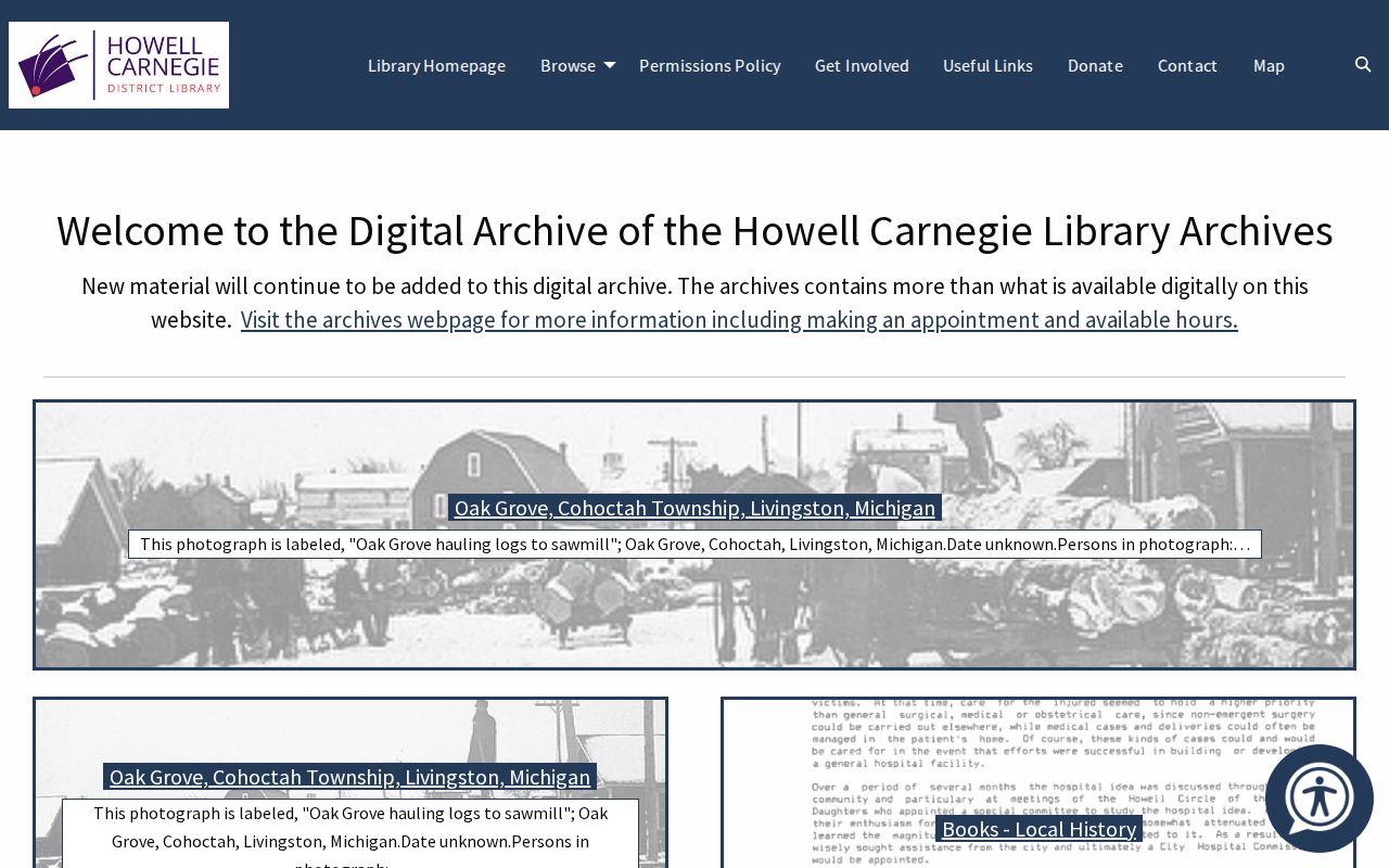 Hamburg Township city directory Howell digital archives search options