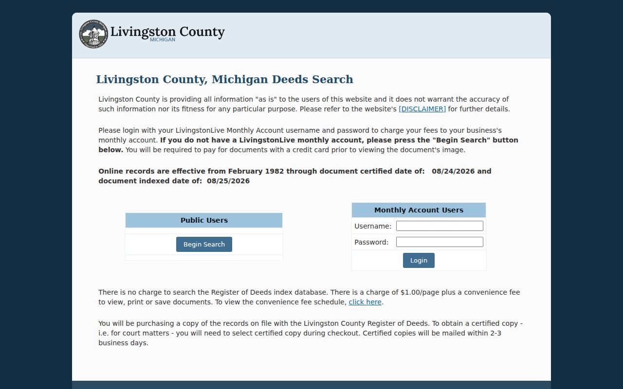 Hamburg Township residents directory Register of Deeds search