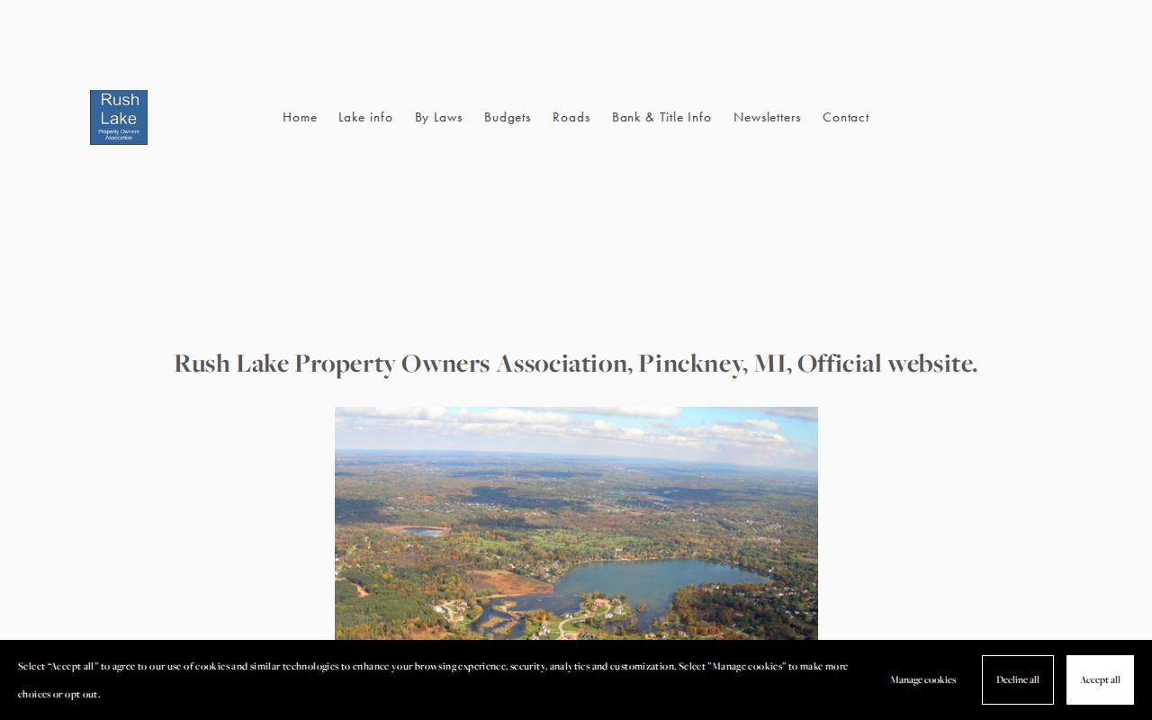 Hamburg Township neighbors Rush Lake association public information