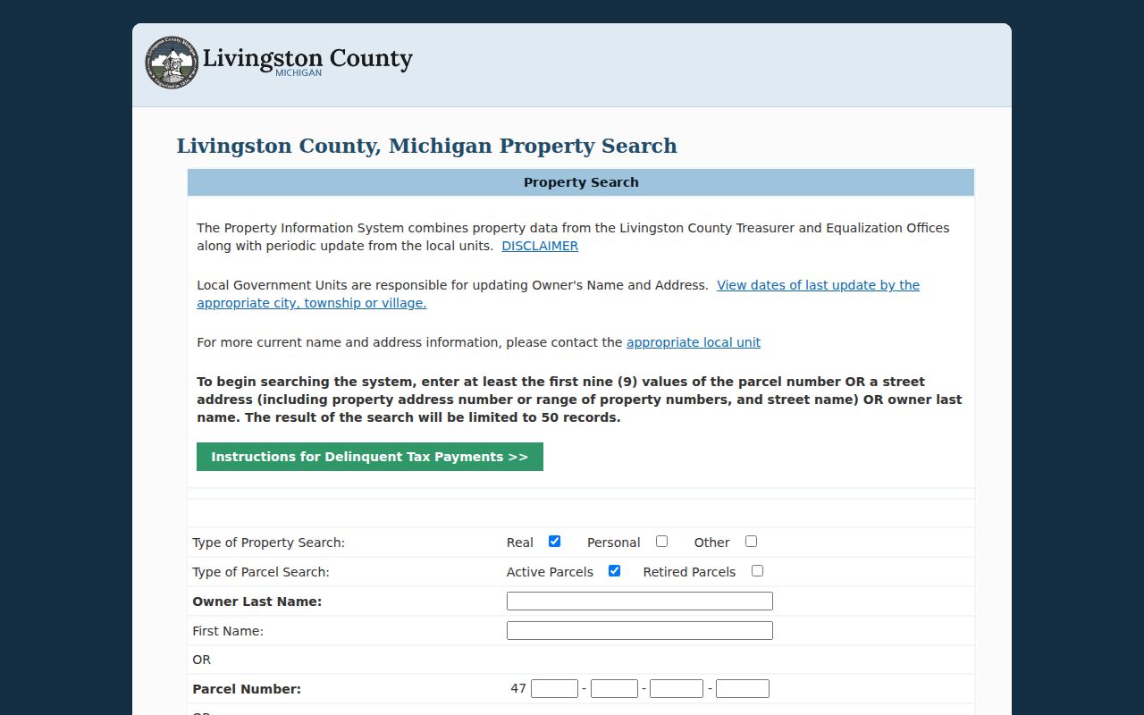 Hamburg Township street directory county property search